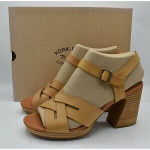 Kork Ease Womens‎ Size 11 Hutton Yellow Tan Full Grain Leather Sandals Shoes